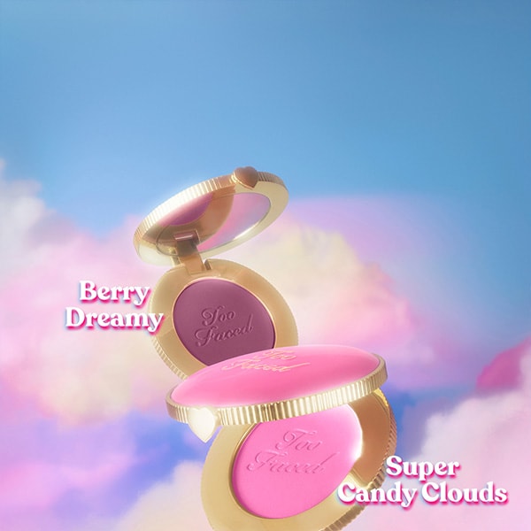 makeup products and pink hearts