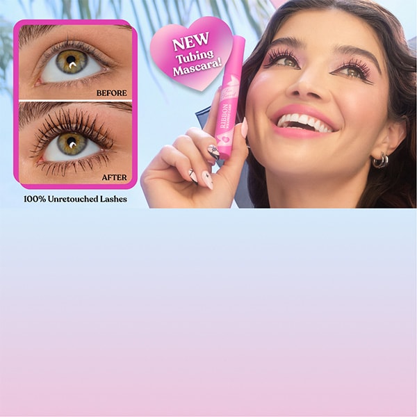 makeup products and pink hearts