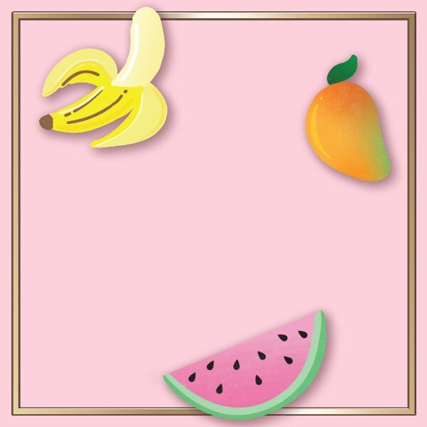 fruits banana mango watermelon
