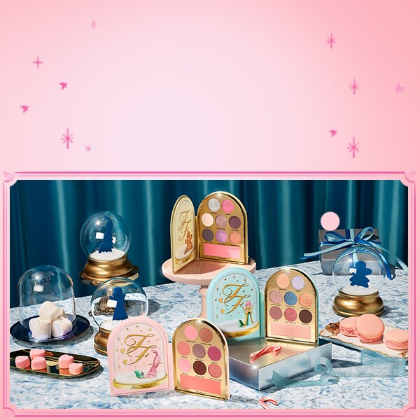 makeup products and pink hearts